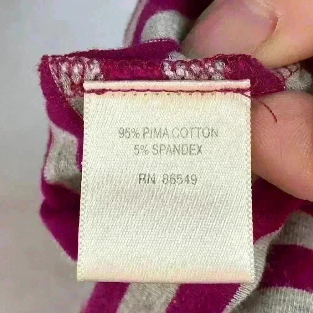 Tommy Bahama Women's Magenta and‎ Gray Striped Short Sleeve Shirt Size Large - Picture 12 of 13